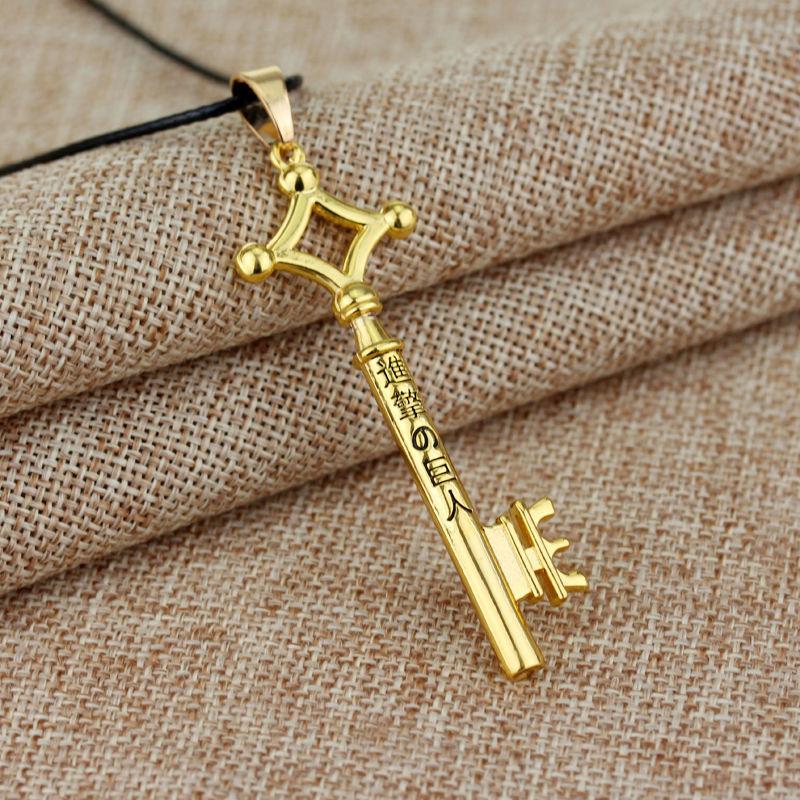 Titan Necklace Eren Key Shingeki No Kyojin Pendant Fashion Vintage Retro Anime Jewelry For Men Cosplay