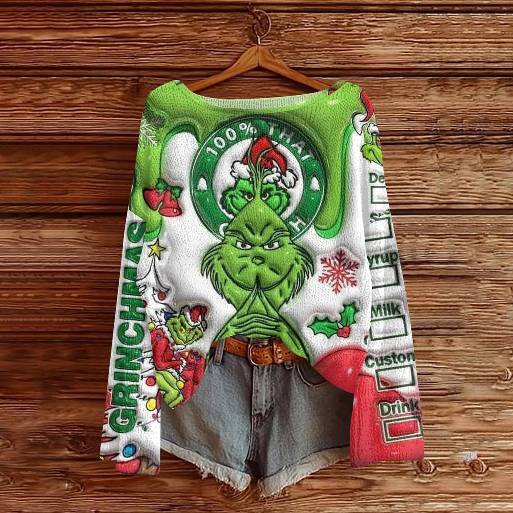 Christmas Sweatshirts For Women Knit Sweater Cute Shirt Fall Crewneck Pullover Tops