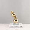 Metalen Decoratie Beeldjes Metalen Bollen Stapel Kunstwerken Gouden Bal Metaal Ambacht Geometrische Sculptuur Woondecoratie Accessoires