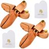 Company Wooden Shoe Tree for Keeps Leather Shoes In Removes and Includes a Shoe Polishing Cloth R&K's Men, Shape, Wrinkles, (Size 2, 23.5-24.5 Cm)