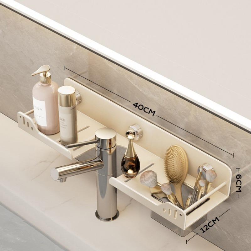 Saugnapf Badezimmer-Aufbewahrungsregal Ohne Bohren Wandmontage-Organizer Für Waschbecken Armatur Spiegel Vorderseite Toilette Badezimmer-Platzhalter
