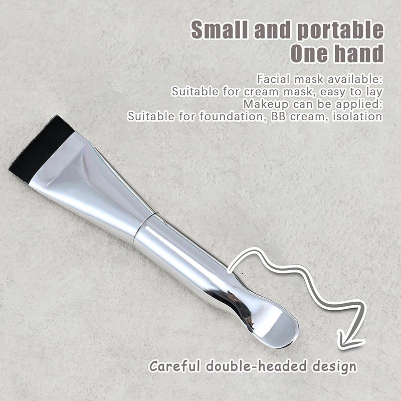 Face Mask Applicator Brushes Double-Ended Makeup Brush With Spoon Flat Soft Hair Facial Cleansing Skin Care Makeup Beauty Tool