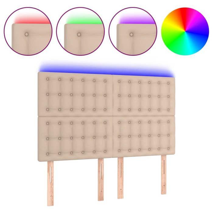 VidaXL LED Headboard Bedroom Furniture Double Bed Accessory Head of Bed Frame Interior Cappuccino 3122519