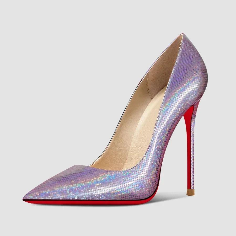 Fashion Customized Color Summer New 12cm Black Super High Heels for Women and Men, Slim Heels, Oversized, Sexy Pointed Single Shoes