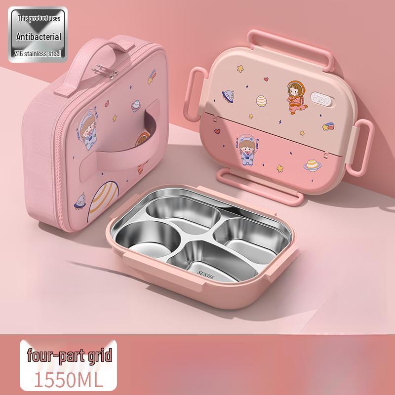 Stainless Steel Insulated Lunch Box with Bag