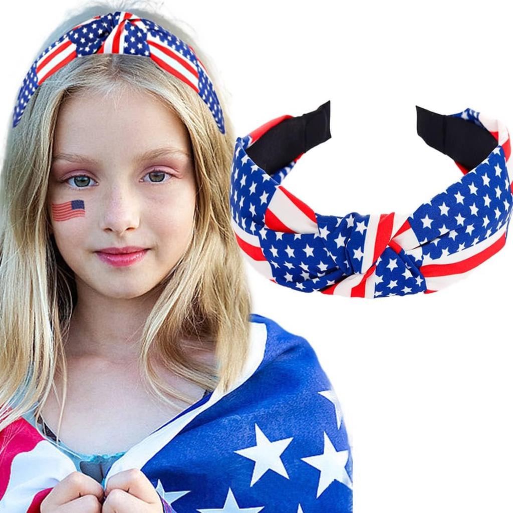 1pc USA Flag Headband for Women, 4th of July Gift & Patriotic Creative, Independence Day Party Performance Hairband