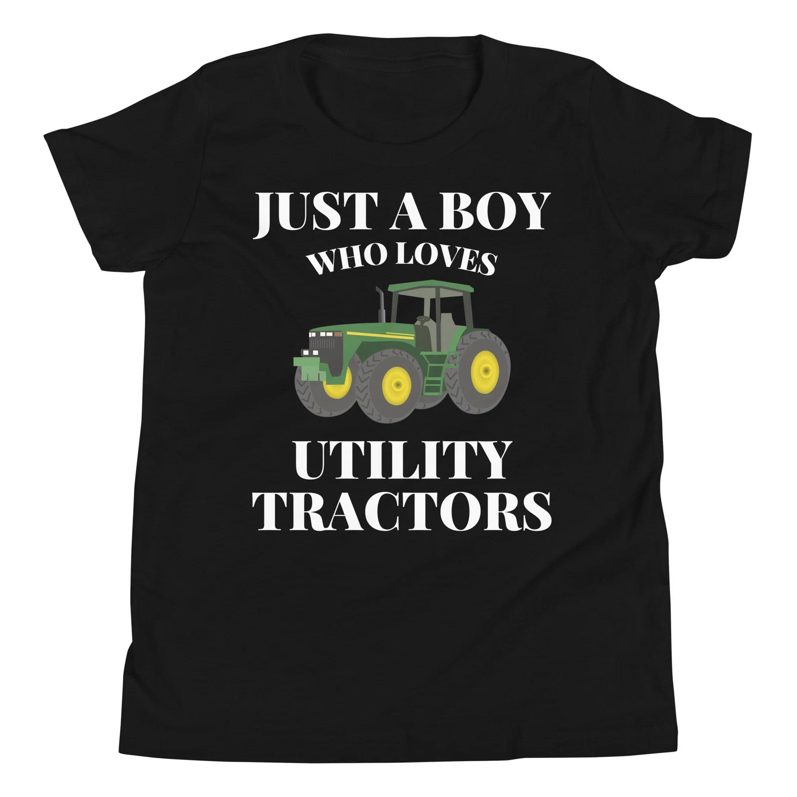 Just A Boy Who Loves Utility Tractors Farming Vehicle Lover T-Shirt 160
