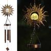 2023 Solar Courtyard Moon Lamp Sun Moon Wind Chime Pendant Iron Art Hollow Outdoor Garden Landscape Decoration