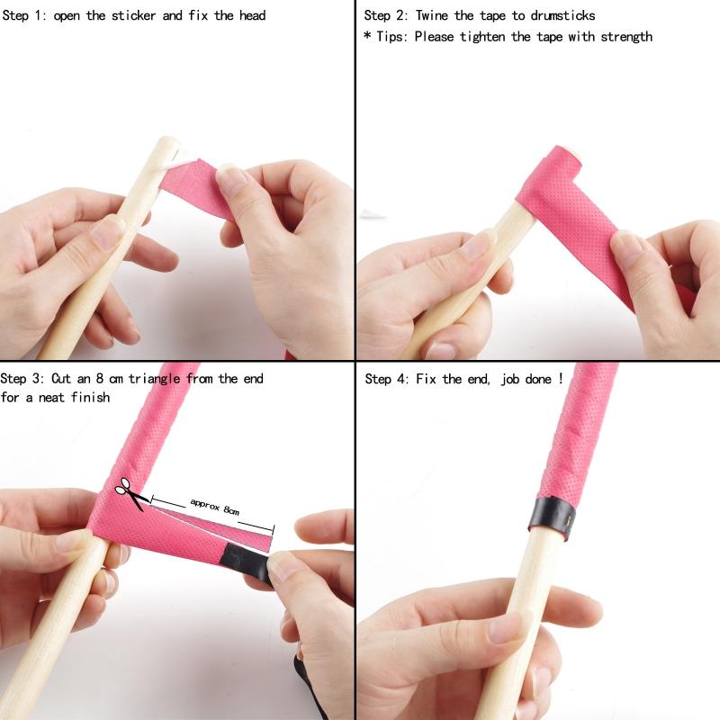 Absorb Sweat Grip Wrap Tape Drum Stick Tape Drumstick Anti Slip Drumstick Grips