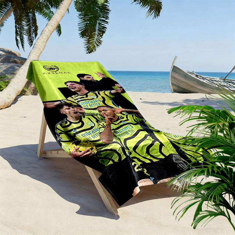 Arsenal Football Team Print Beach Towel, Large Soft Quick Dry Towel for Beach Camping Swimming