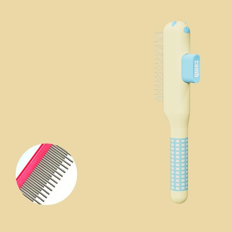 Cat Hair Remover Comb Flea Comb Multifunctional Pet Brush Self-Cleaning Cat Grooming Brush With Stainless Steel Teeth Cat Combs
