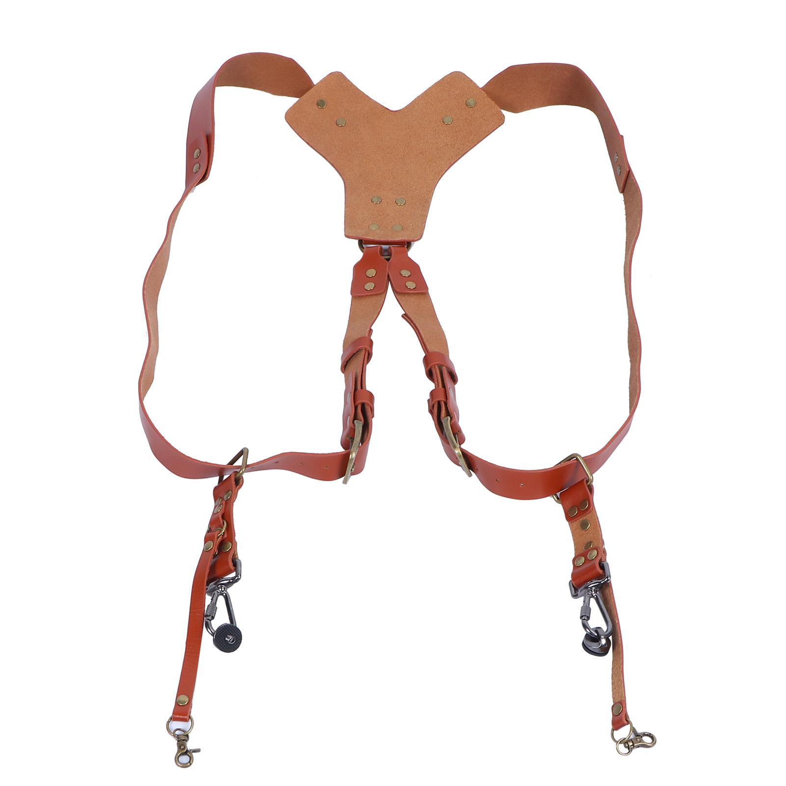 

Регулируемый двойной ремень из искусственной кожи с заклепками для цифровой камеры