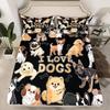 Animal Dog Pattern Mattress Three-Piece Digital Printing Mattress Bedding Set Adult Children