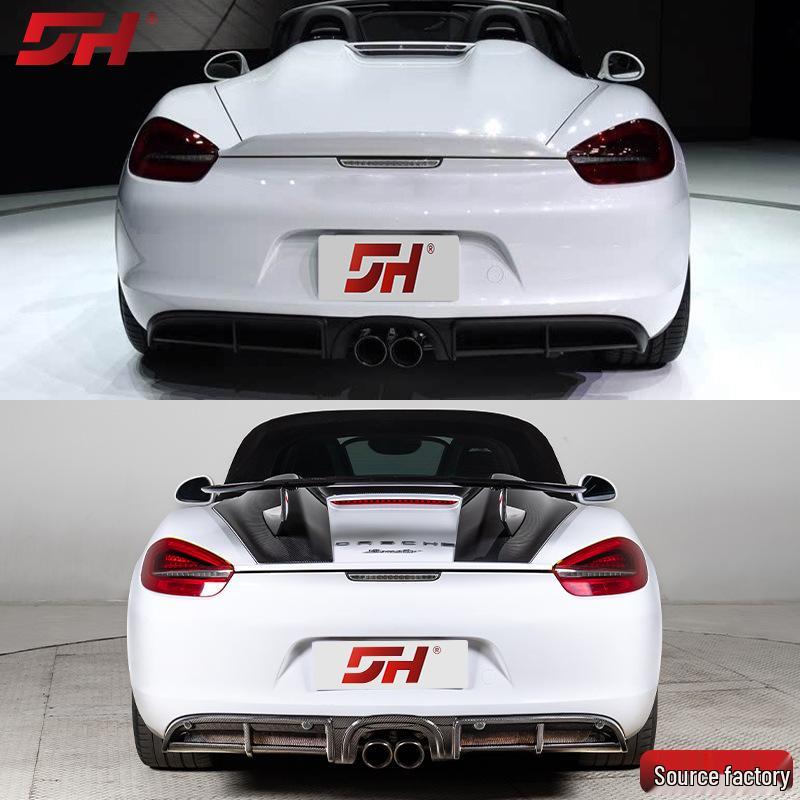 Compatible with 2012-2016 Porsche 718, GT4 Style Rear Diffuser, Dry Carbon, Easy Install