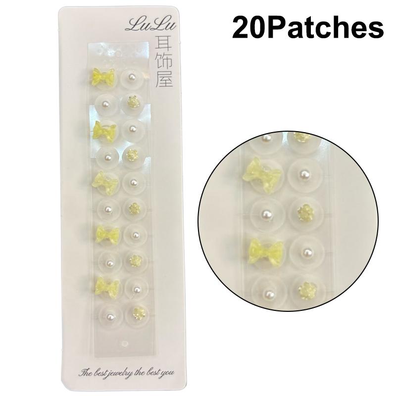 Fashion Exquisite Bowknot Colorful Flower Pearl Ear Point Stickers Ear Pressure Stick Acupuncture Auricular Ear Stickers Massage
