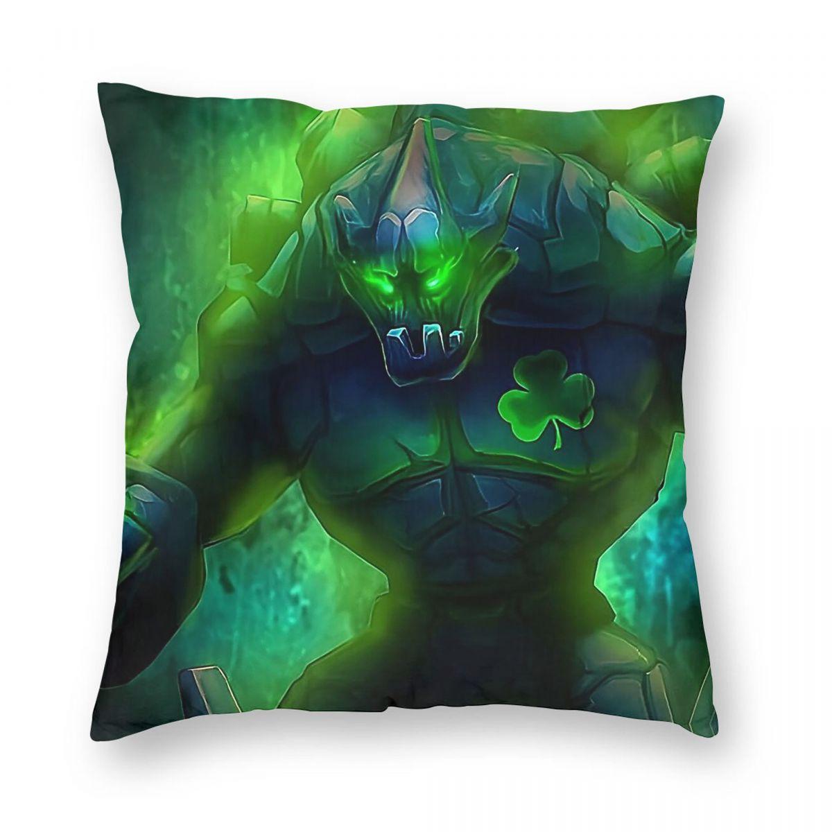 Malphite Whatsapp Square Pillowcase Polyester Linen Velvet Pattern Zip Decorative Throw Pillow Case Home Cushion Cover 18 Peach skin 18*18(CM)-1Pcs
