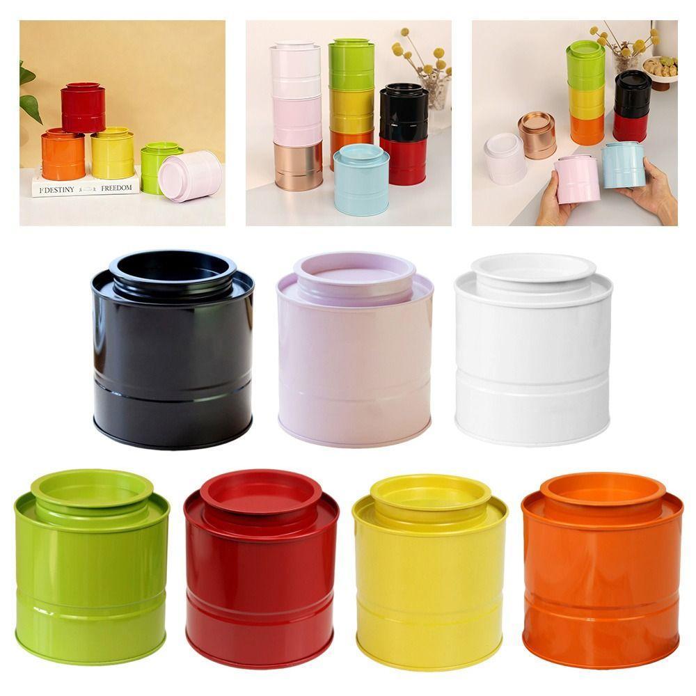 With Lid Tea Tin Airtight Container Storage Jar Canister Biscuit Tin Box  Home Storage