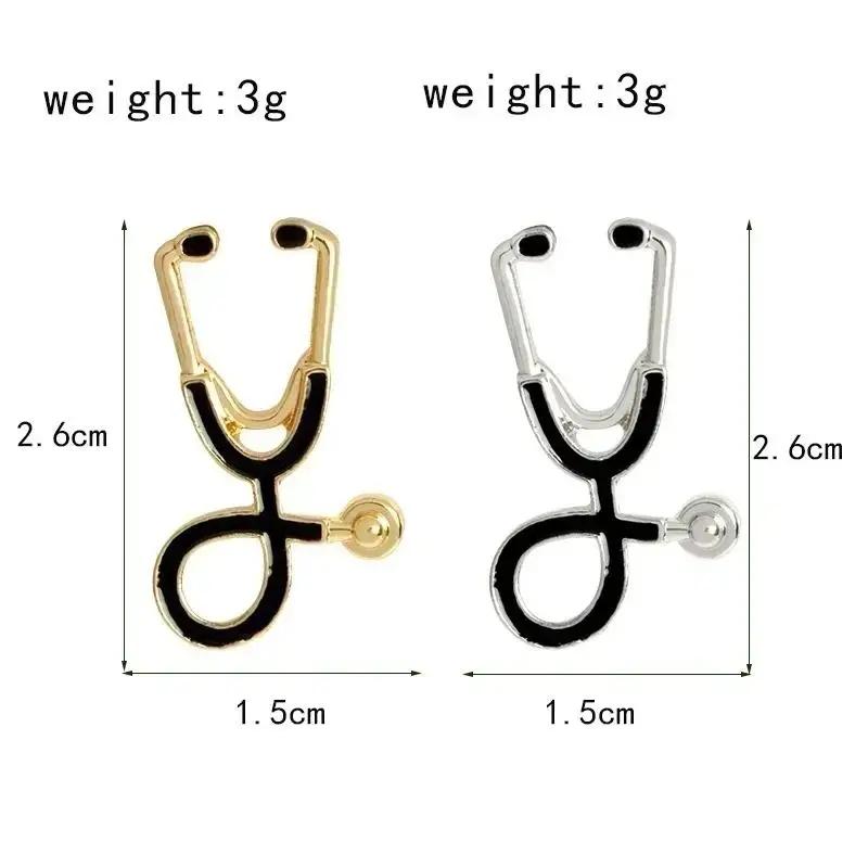 Doctor's Stethoscope Brooch and Chest Ornament Stethoscope Brooch Pin Medical Fashion Jewelry Enamel Denim Jackets Collar Badge