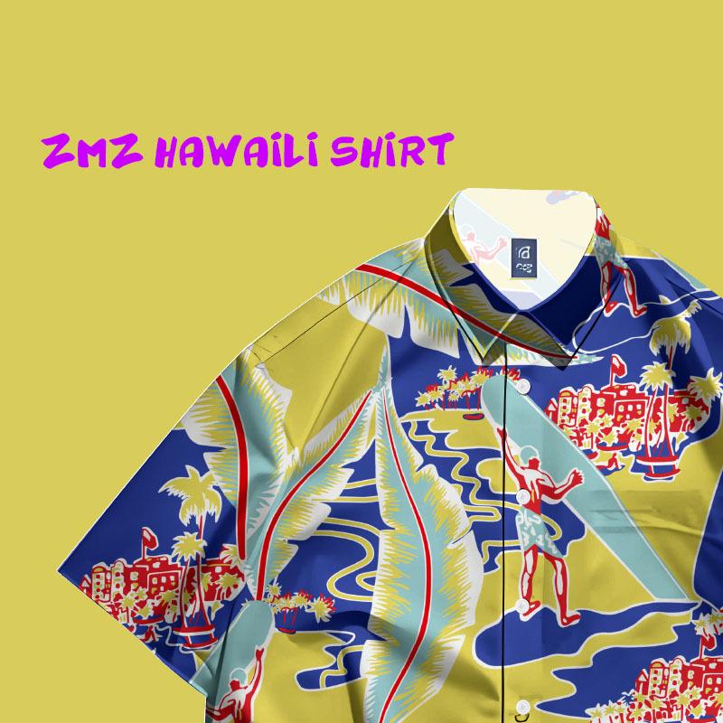 Hong Kong Style Tide Brand Flower Shirt Retro Hawaiian Style Loose Beach South East Asia Tide Shirt Men Ins Japanese Short Sleeves
