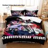 3Pcs Chainsaw Man Denji Anime Bedding Set 3D Print Shonen Manga Duvet Cover Pillowcases for Teens Fans Room Decor Gift Bed linen