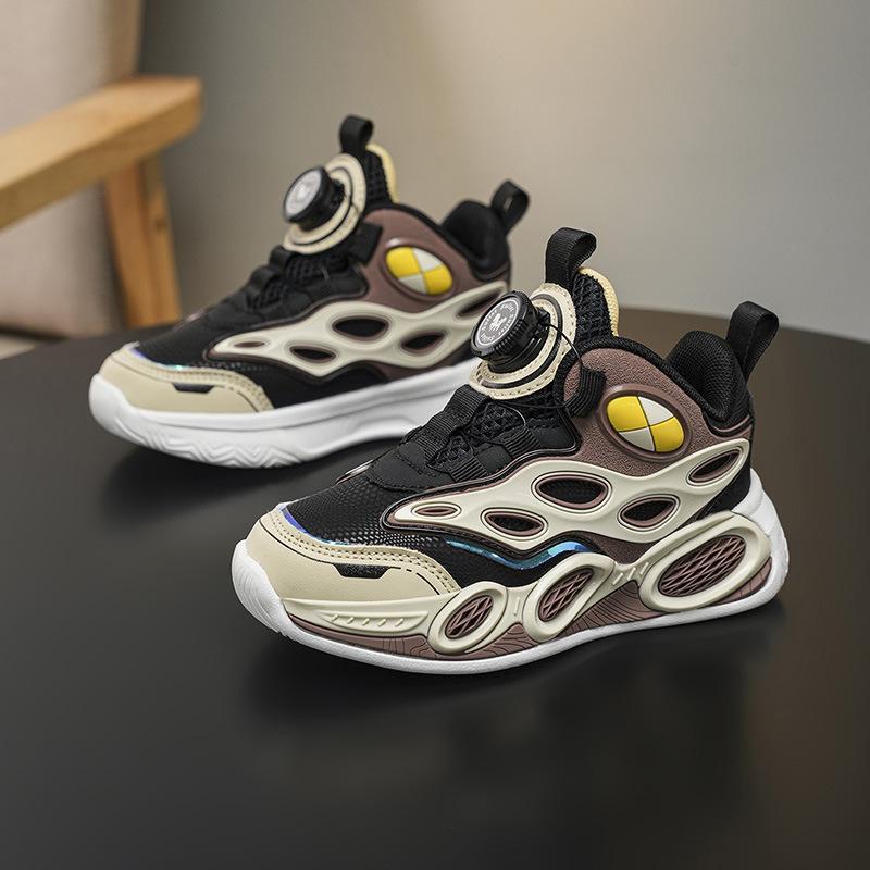 Children's basketball shoes boys 2025 spring and autumn new non-slip and wear-resistant professional training boys leather waterproof sports shoes