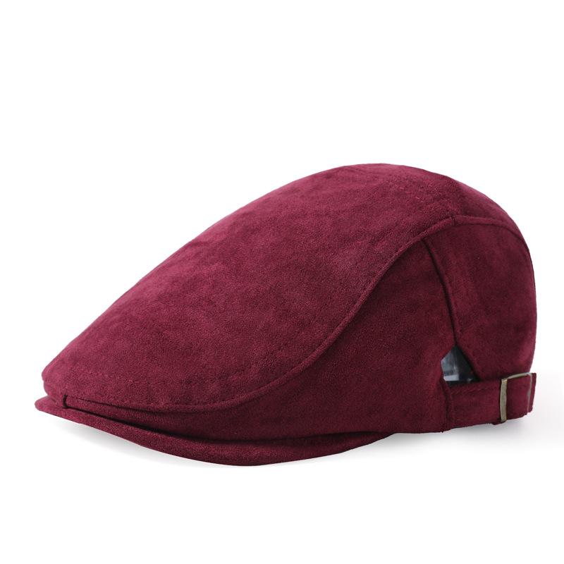 Velvet Peaked Cap Beret Men Women Sun Hat Retro Forward Hat