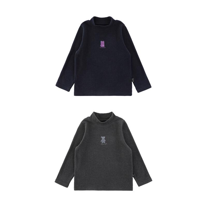Youyou Boys' Cartoon Print Mock Neck Long Sleeve T-Shirt