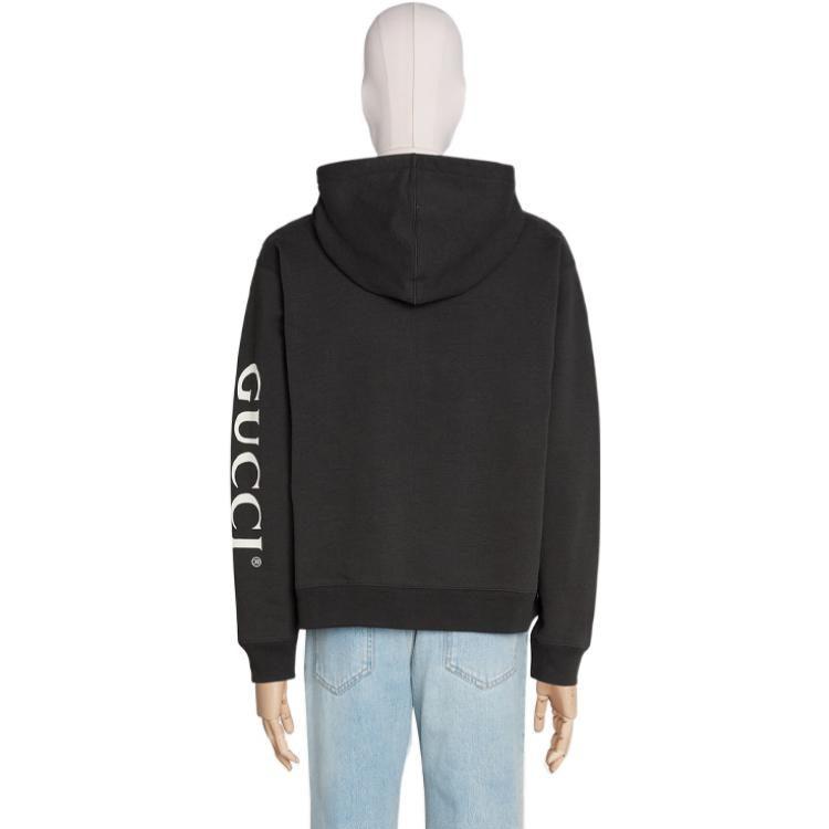 GUCCI Sweatshirts Men's Black Hooded Non Detachable Moderate 627079-XJCOH-1059