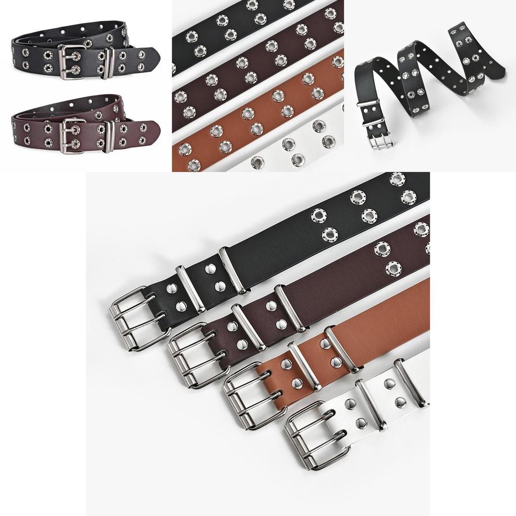 Trendy 2024 Punk Women's Double Row Belt Stylish Casual Denim Belt For Fashionistas