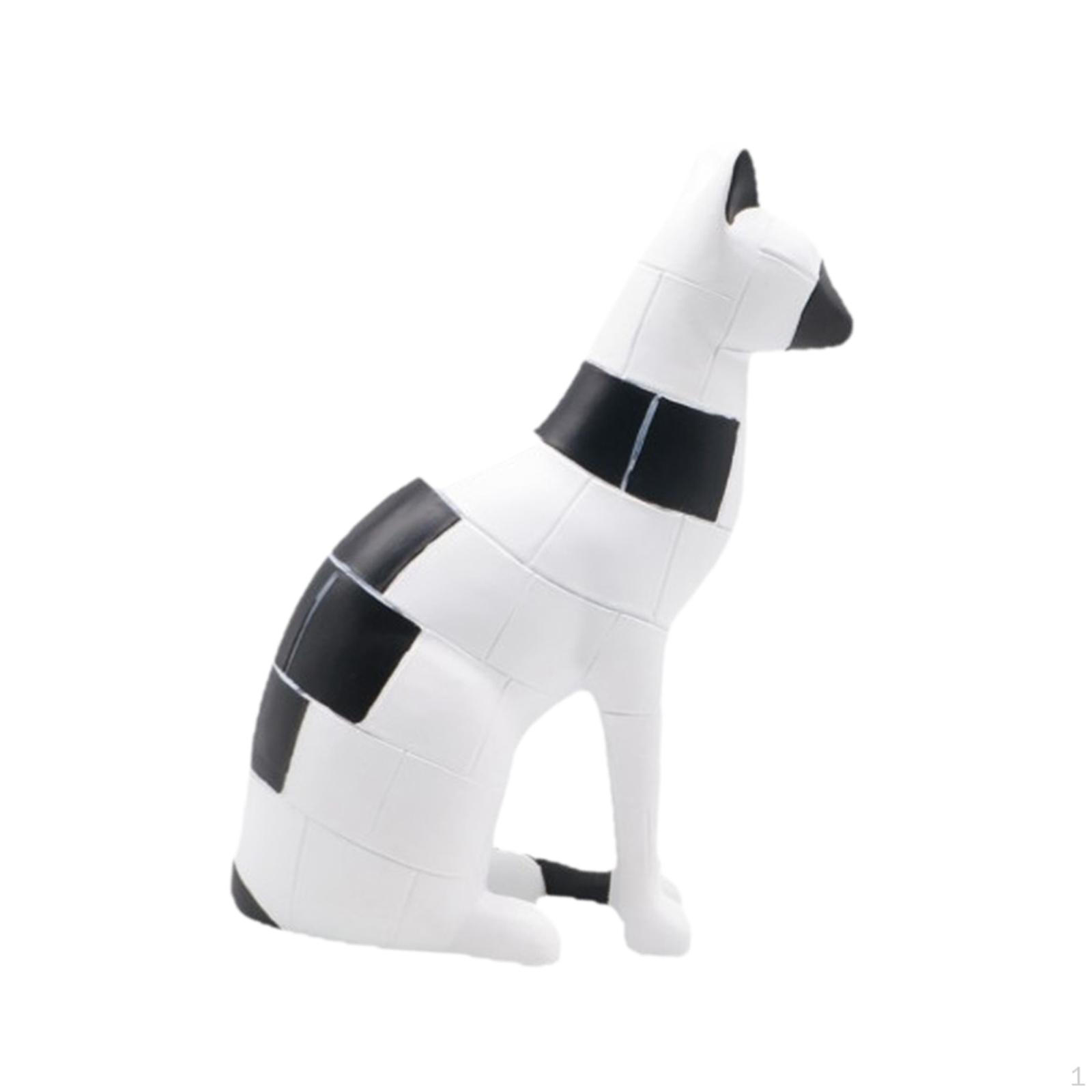 

Cat Figure Resin Statue Decoration Animal Ornament Craftsmanship with Creative Details for білий