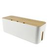 Large Black Cable Management Box for Power Strips & Cords 36x13x13.5cm Desk Organizer