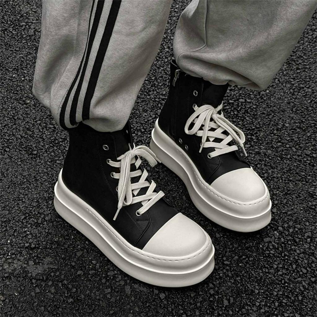 Thick-soled heightening college style high street male female couples big-headed locomotive boots classic high-top Martin boots board shoes