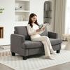 Sofa, 2-Seater, 120 cm Wide, Removable Back Cushions, Chenille, Dark Grey