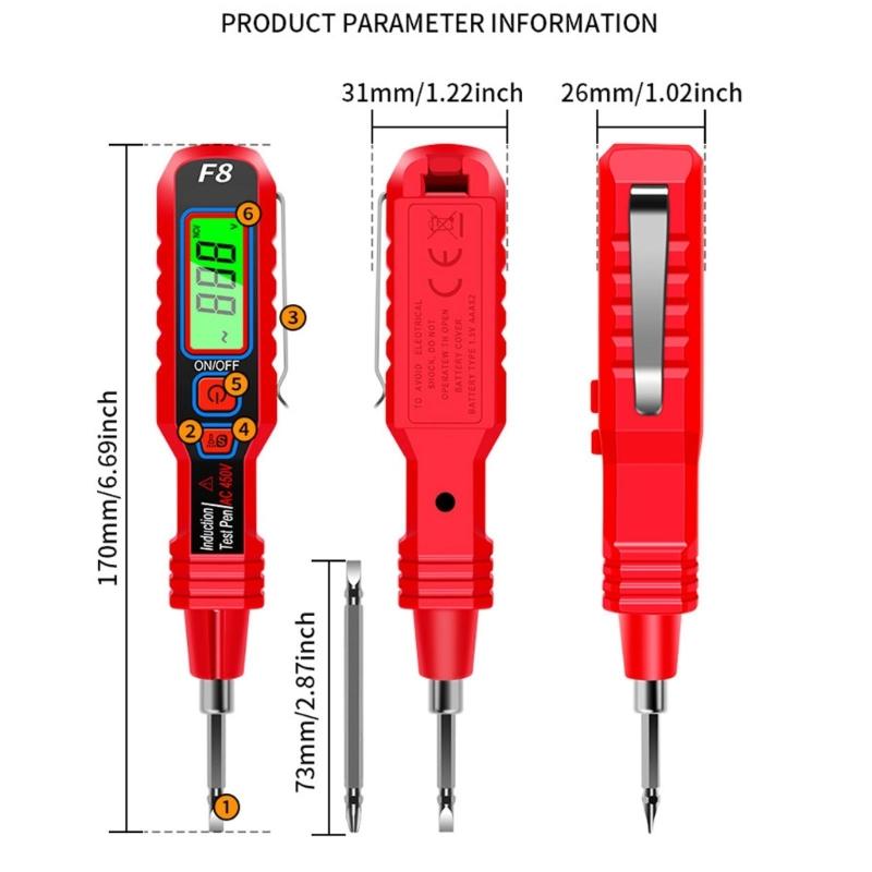 Professional Voltages Detector Pen With Flashlight Visual And Audible Alerts For Quick Wire Testing In Dark Environment