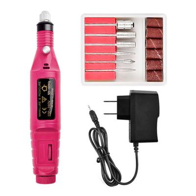 Electric Nail Drill Machine Low Noise Vibration Lightweight Nail Grinding Machine Set with 6 Bits