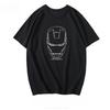 2026 New Fun Trend Cartoon Iron Unisex Mask Print Fashion Spring Unisexs Short Sleeve ParentChild Loose and Comfortable TShirt