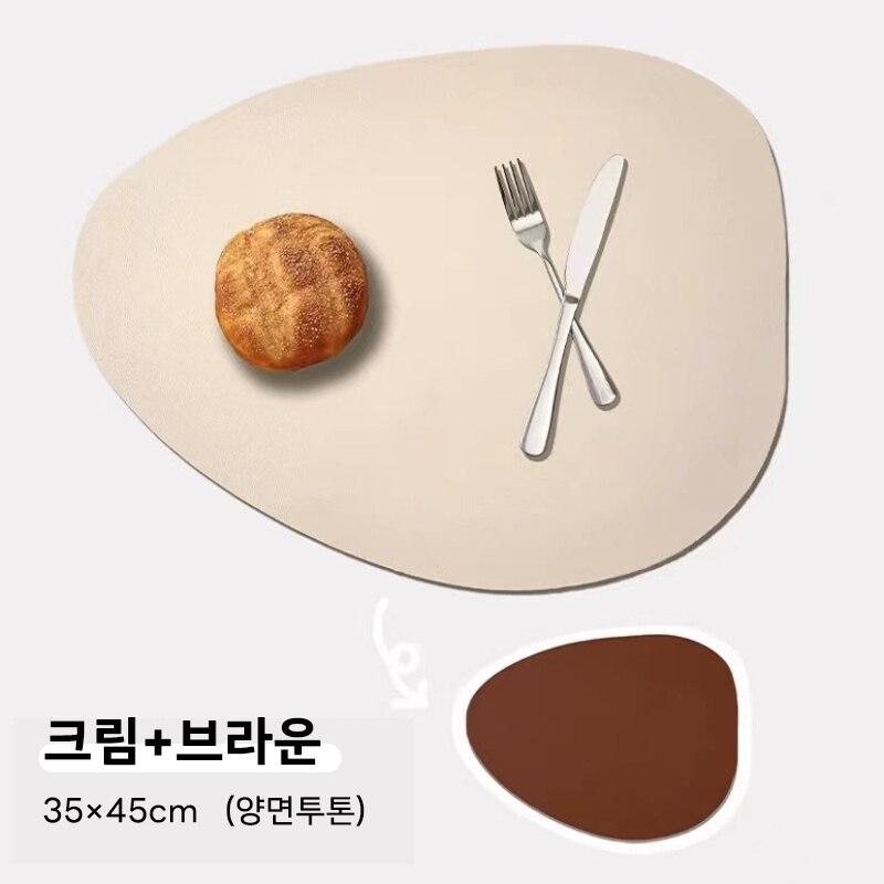 Nordic Style Tableware Pad Placemat Table Mat PU Leather Heat Insulation Non-Slip Simple Placemats Disc Coaster Placemat