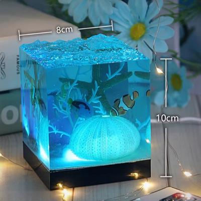 Underwater World Ocean Whale USB Luminous Sculpture Home Atmosphere Decoration Resin Unique Gift Ornament
