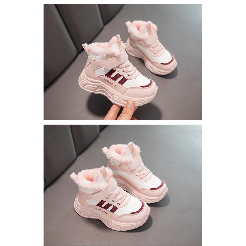 Mädchen Baumwollschuhe Winter Fleecegefüttert Verdickt Neu Kinder Warme Sportliche Kurze Stiefel Mädchen Magische Sneaker Trendig