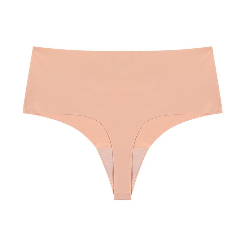 Large Size Seamless One-piece High-waisted Ice Silk T-pants Sports Quick-drying Breathable Sexy Random-cut Underwear