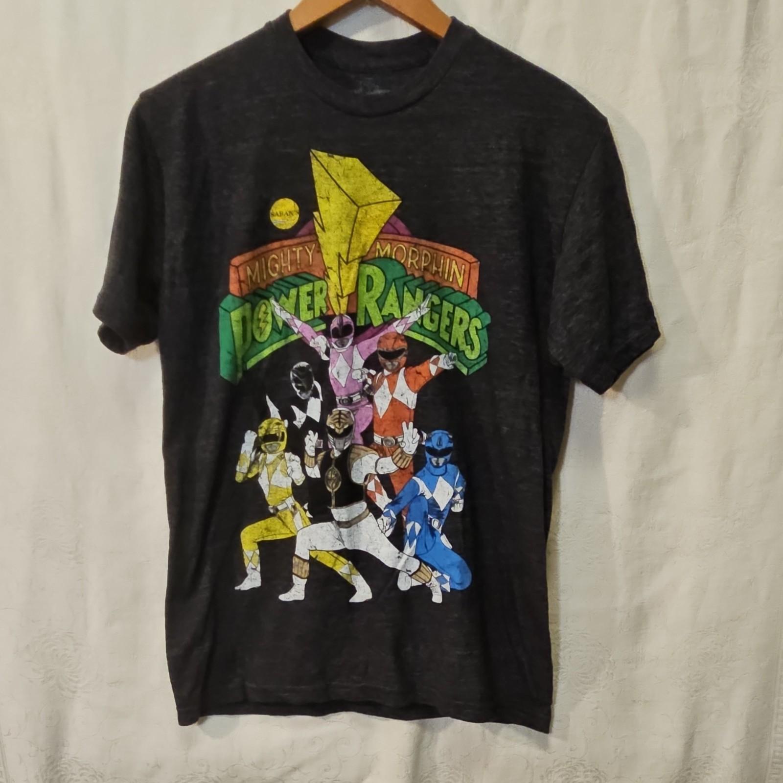 Power Rangers Men s Black Graphic Crew Neck T-Shirt Size S Unisex T-Shirt XXXXL