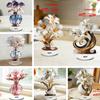 Delicate Flower Pattern Optional Acrylic Display Stand Rotates Desk Ornament 2D Flat Acrylic for Home Decorations