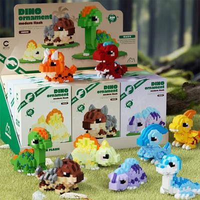 Cute Dinosaur Series Micro-particle Building Blocks Jurassic Tyrannosaurus Rex Heilong Cartoon DIY Model Toys