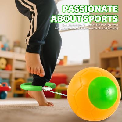 Skip Ball For Kids Adults Outdoor Toys Kindergarten Single Foot Hop Ball Coordination Training Elastic Bouncy Interactive Toys
