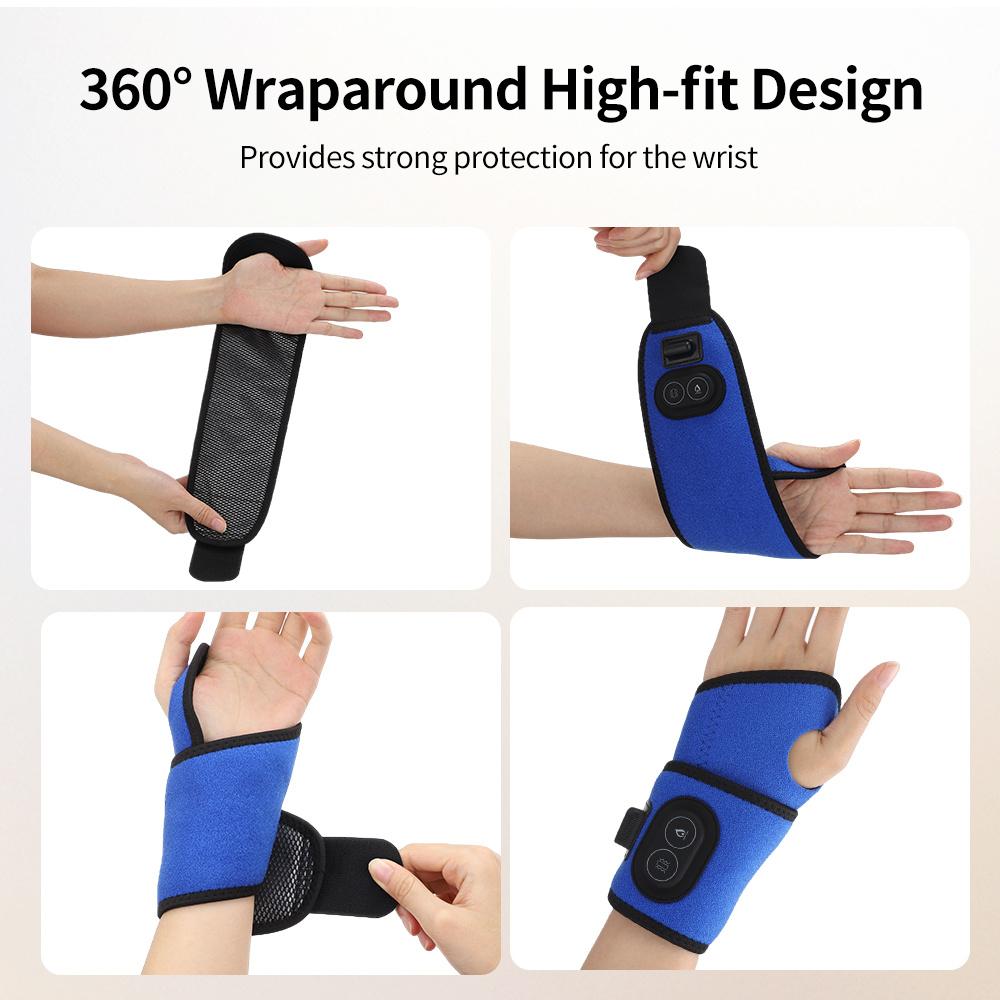 USB Electric Heated Wrist Massage Joint Vibration Relaxation Pain Relief Brace
