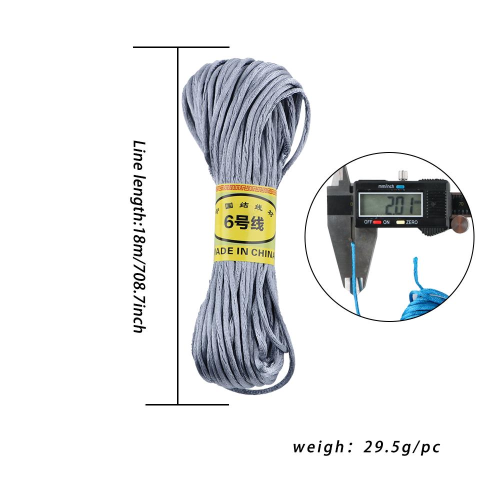 2mm 18m/Lot Satin Nylon Trim Cord Rattail Cord Chinese Knot Satin Beading Cords Braided Shamballa String Thread