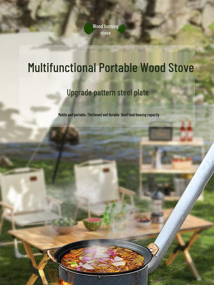 Traditional Smokeless Firewood Stove for Outdoor and Rural Use
