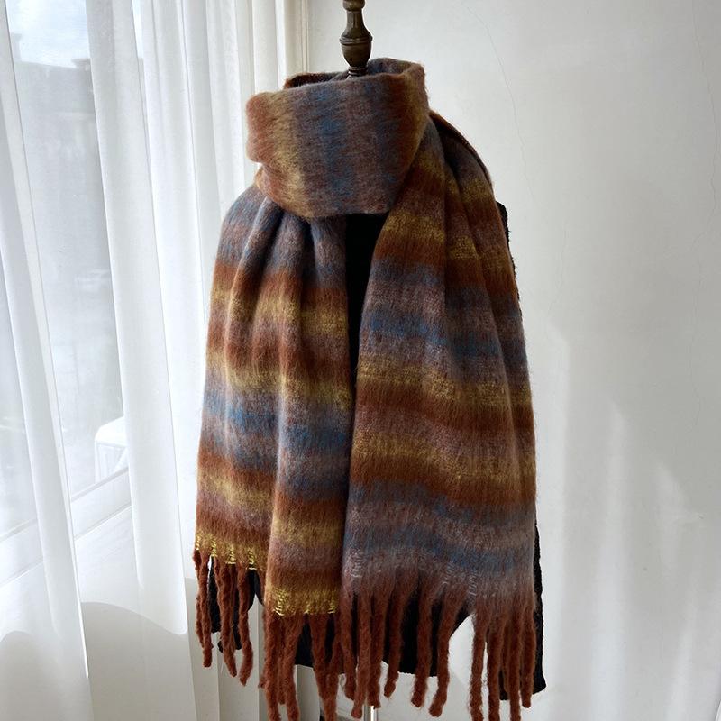 Wool Luxury Brands Classic England Style Women Scarf Fashion Stripe Plaid Scarves Tassel Shawls Pashmina Lady Wrap