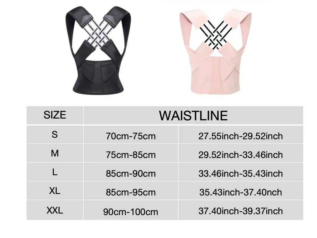 Durable And Safe Posture Back Brace Adjustable Back Support Strap To Prevent Spinal Dis Tortion And Hunchback Suitable For Men And Women