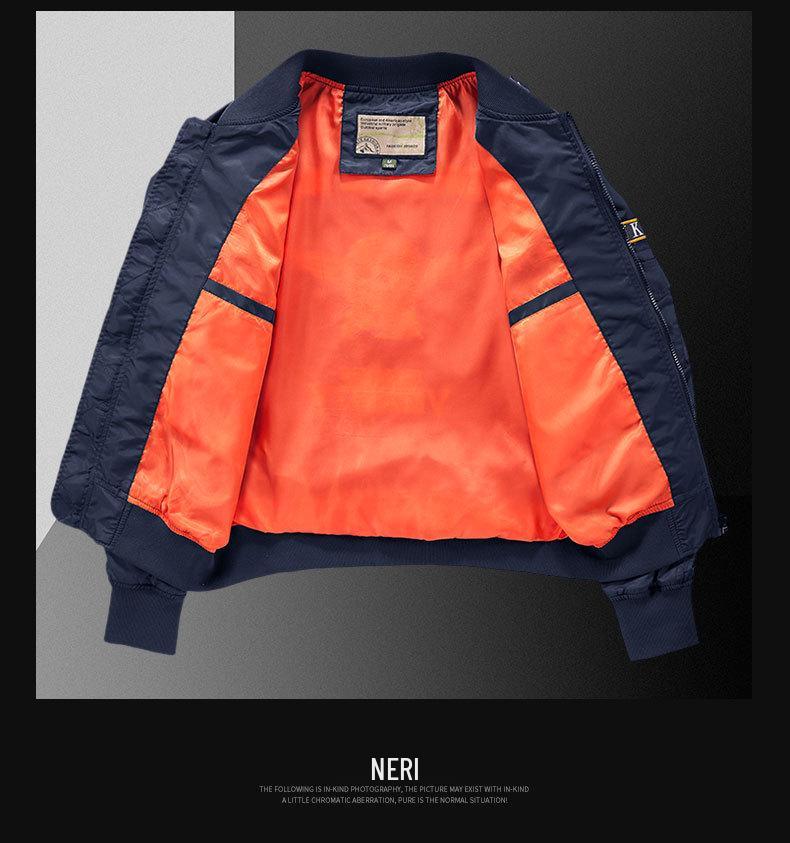 Herr Plus Size Rund Hals Flygjacka - Casual Utomhussporter Baseball Arbetskläder